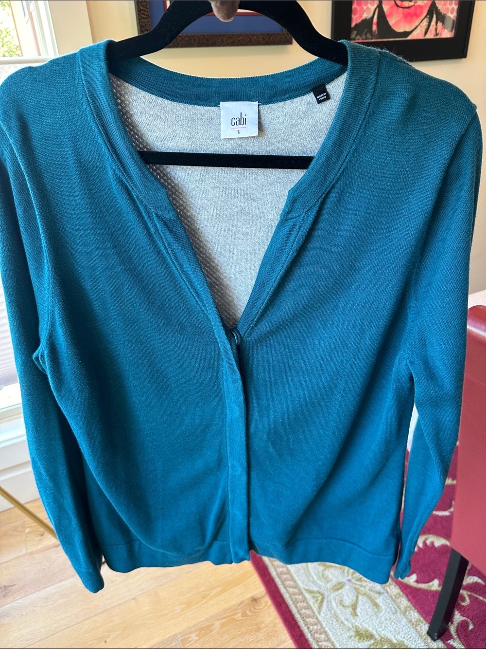 CAbi Teal Knit Cardigan with Subtle Texture